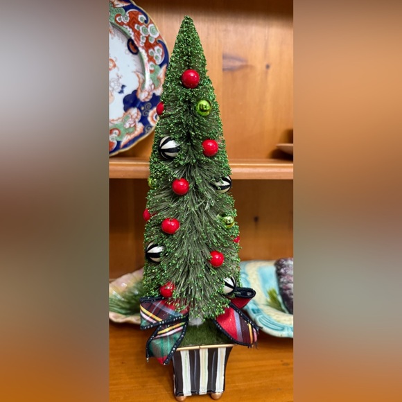 Mackenzie - Childs Tartastic Small Christmas  Bottle Brush Tree - Picture 2 of 8